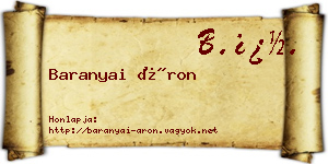 Baranyai Áron névjegykártya