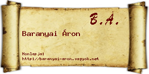 Baranyai Áron névjegykártya