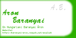 aron baranyai business card